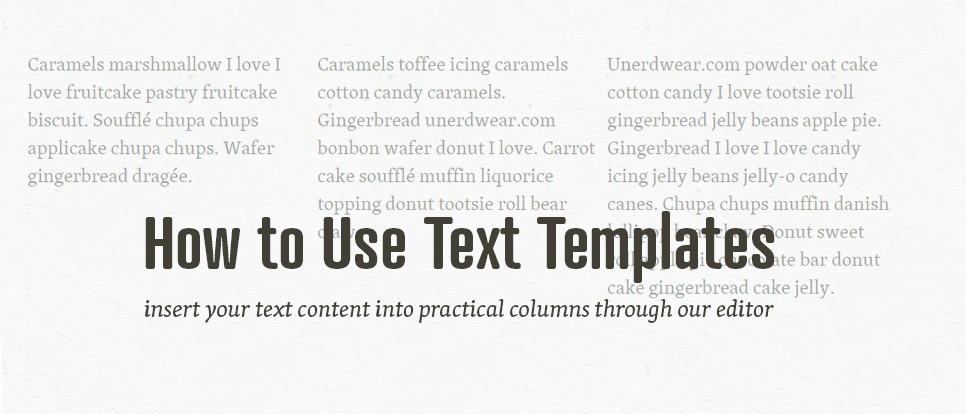 Use text templates