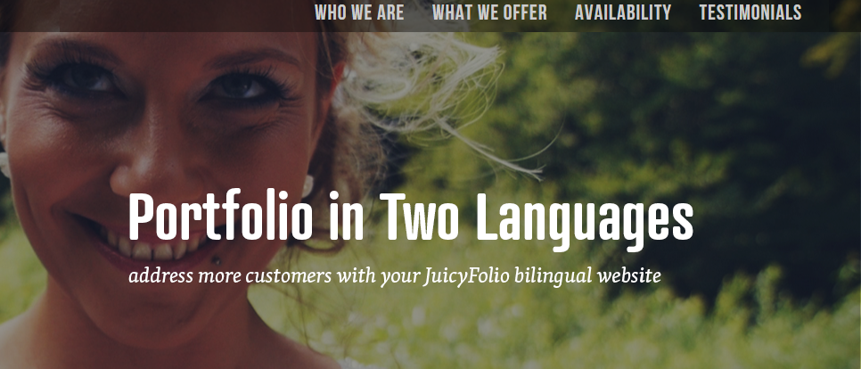 Set up a JuicyFolio website in two languages