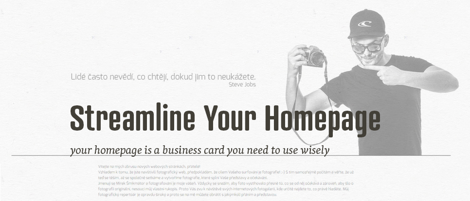 Homepage - the first impression you don't know you are making