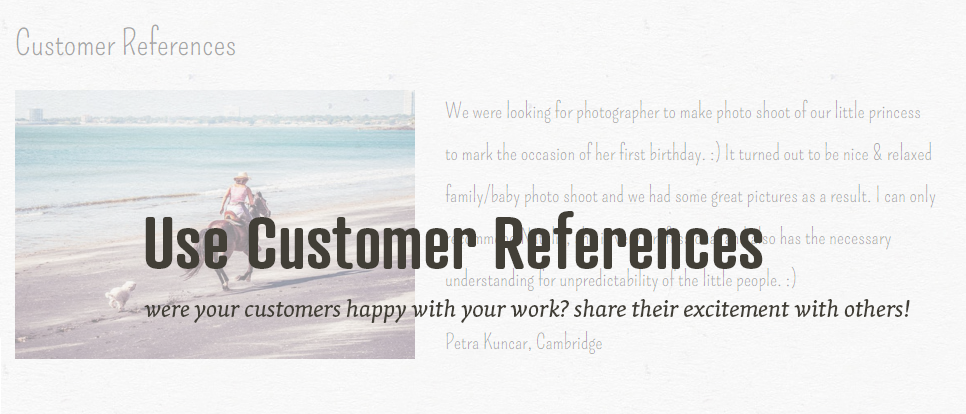 Use customer references in your portfolio