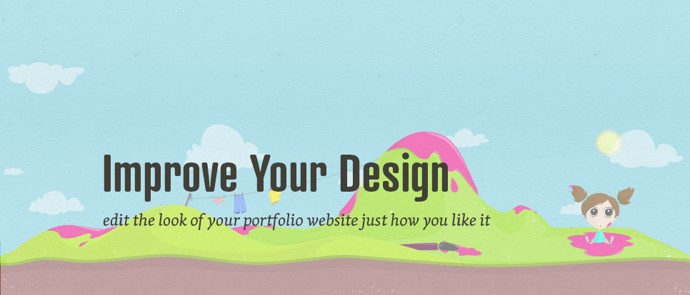 How can you change the graphics of your portfolio?